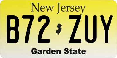NJ license plate B72ZUY