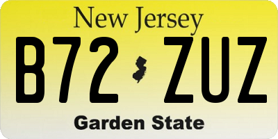 NJ license plate B72ZUZ