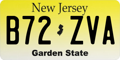 NJ license plate B72ZVA