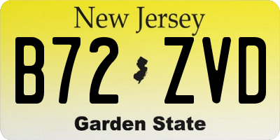 NJ license plate B72ZVD