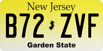 NJ license plate B72ZVF