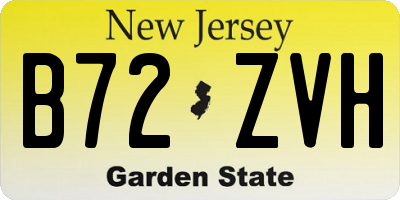 NJ license plate B72ZVH