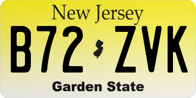 NJ license plate B72ZVK