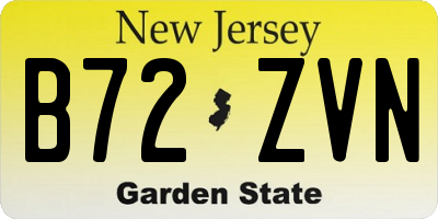 NJ license plate B72ZVN