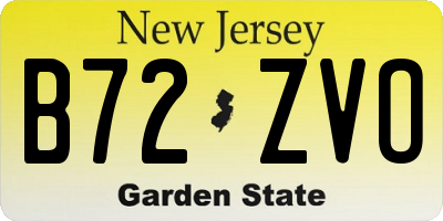NJ license plate B72ZVO