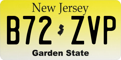 NJ license plate B72ZVP