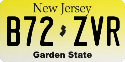 NJ license plate B72ZVR