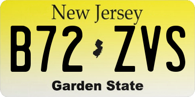 NJ license plate B72ZVS