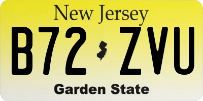 NJ license plate B72ZVU
