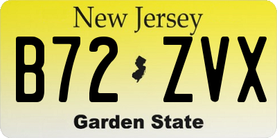 NJ license plate B72ZVX