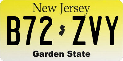 NJ license plate B72ZVY