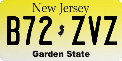 NJ license plate B72ZVZ