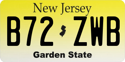 NJ license plate B72ZWB