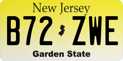 NJ license plate B72ZWE