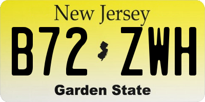 NJ license plate B72ZWH