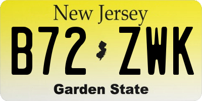 NJ license plate B72ZWK