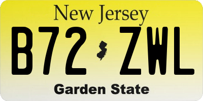 NJ license plate B72ZWL