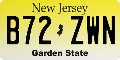 NJ license plate B72ZWN