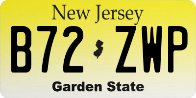NJ license plate B72ZWP