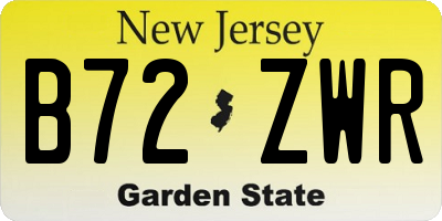 NJ license plate B72ZWR