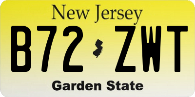 NJ license plate B72ZWT