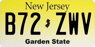 NJ license plate B72ZWV