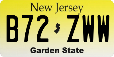 NJ license plate B72ZWW