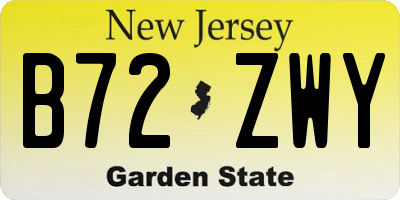 NJ license plate B72ZWY