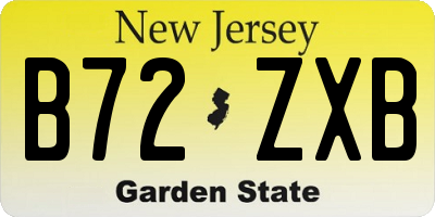 NJ license plate B72ZXB