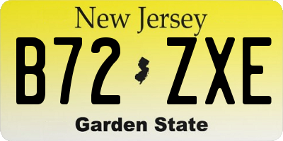 NJ license plate B72ZXE