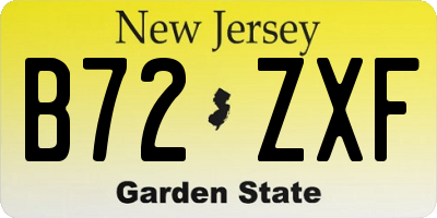 NJ license plate B72ZXF