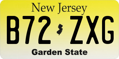 NJ license plate B72ZXG