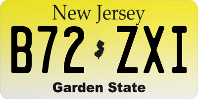 NJ license plate B72ZXI