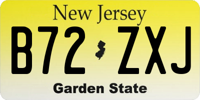 NJ license plate B72ZXJ