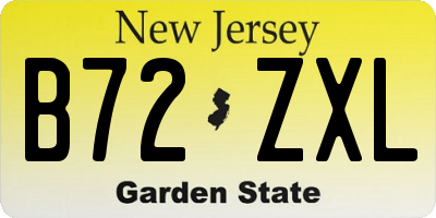 NJ license plate B72ZXL