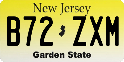 NJ license plate B72ZXM
