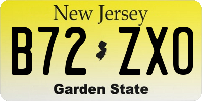 NJ license plate B72ZXO