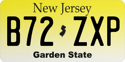 NJ license plate B72ZXP