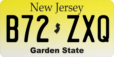 NJ license plate B72ZXQ