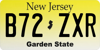 NJ license plate B72ZXR