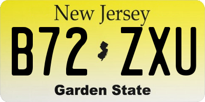 NJ license plate B72ZXU