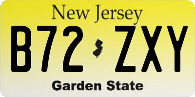 NJ license plate B72ZXY