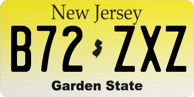 NJ license plate B72ZXZ