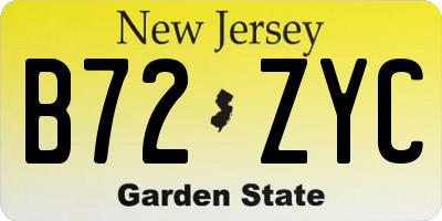 NJ license plate B72ZYC