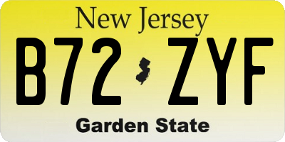 NJ license plate B72ZYF