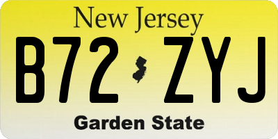 NJ license plate B72ZYJ