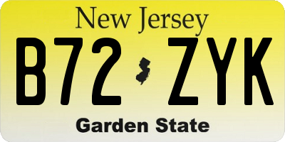 NJ license plate B72ZYK