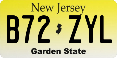 NJ license plate B72ZYL