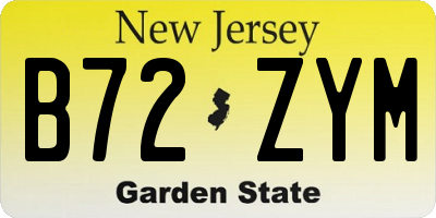 NJ license plate B72ZYM
