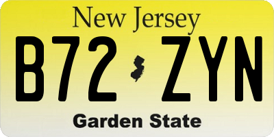 NJ license plate B72ZYN